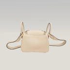 Borsa Hermès Mini Lindy 20 Bianco Milkshake in Pelle con Hardware Dorato