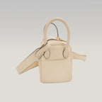 Borsa Hermès Mini Lindy 20 Bianco Milkshake in Pelle con Hardware Dorato