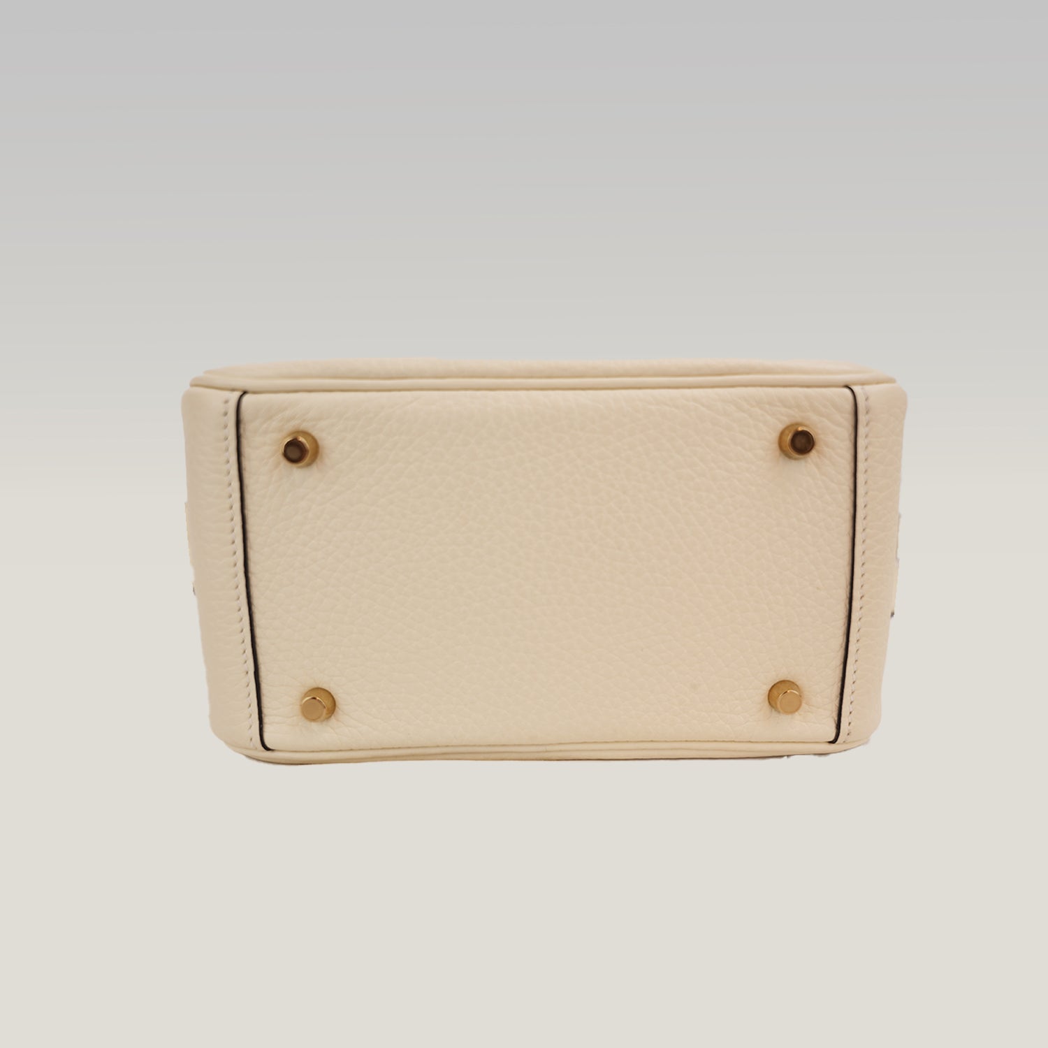 Borsa Hermès Mini Lindy 20 Bianco Milkshake in Pelle con Hardware Dorato