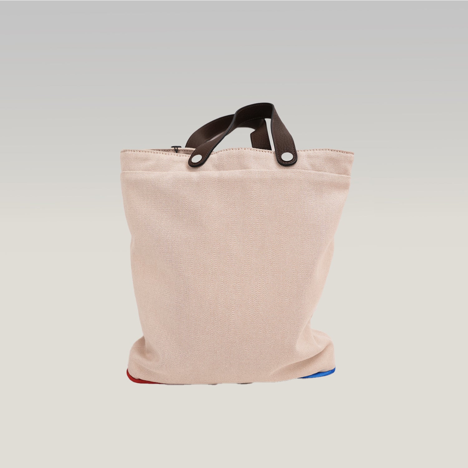 Hermès Petit H Multicolor Silk and Canvas Tote Bag with Leather Handles