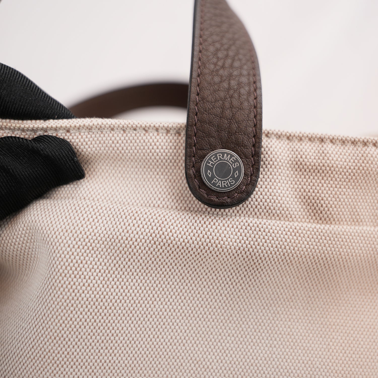Hermès Petit H Multicolor Silk and Canvas Tote Bag with Leather Handles