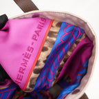 Hermès Petit H Multicolor Silk and Canvas Tote Bag with Leather Handles