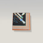 Hermès Fouets et Badines Foulard Carré 90 in Seta Nera Multicolore con Motivi Equestri e Bordi Geometrici