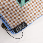 Hermès Fouets et Badines Foulard Carré 90 in Seta Nera Multicolore con Motivi Equestri e Bordi Geometrici
