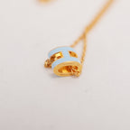 Hermès Pop H Collana in Metallo Dorato con Smalto Azzurro – Collana Donna