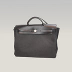 Hermès Herbag 31 black in canvas and cowhide 