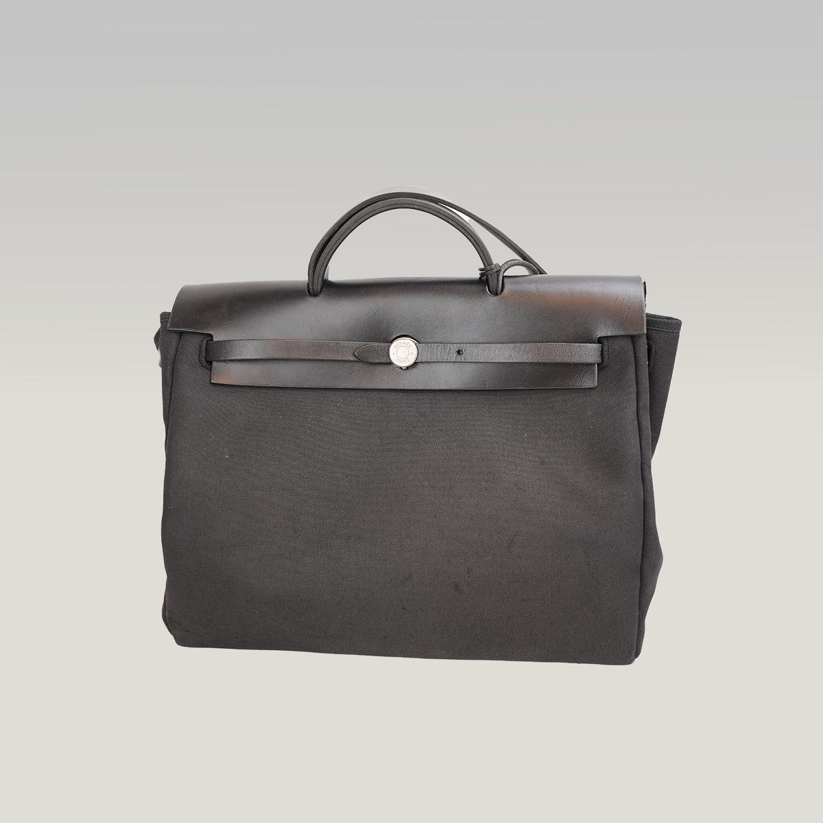 Hermès Herbag 31 black in canvas and cowhide 