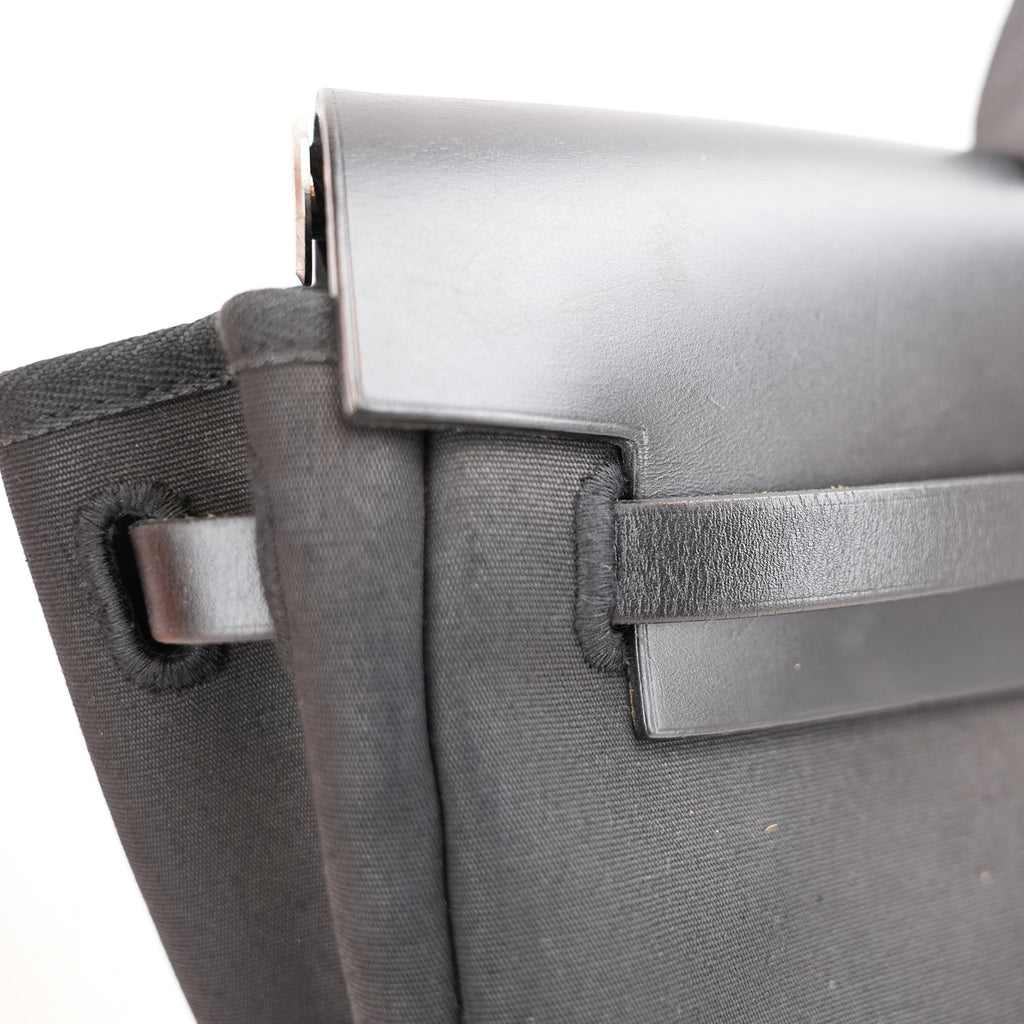 Hermès Herbag 31 black in canvas and cowhide 