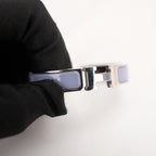 Hermès Clic H PM Bracciale Rigido in Metallo Argentato con Smalto Parme