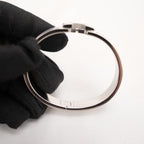 Hermès Clic H PM Bracciale Rigido in Metallo Argentato con Smalto Parme