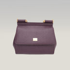 Dolce & Gabbana Sicily Small Bag Burgundy Dauphine Leather Top Handle Bag