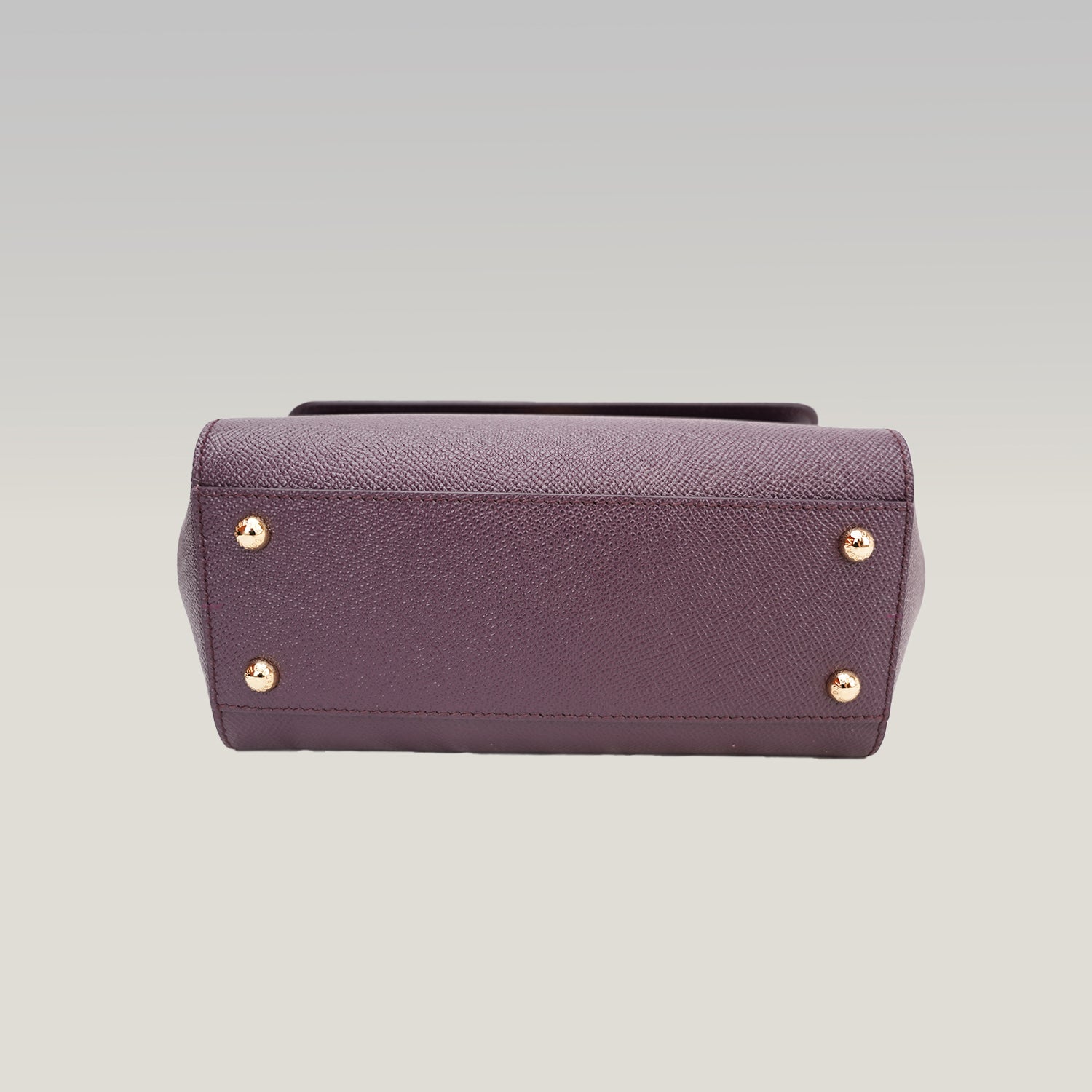 Dolce & Gabbana Sicily Small Bag Burgundy Dauphine Leather Top Handle Bag