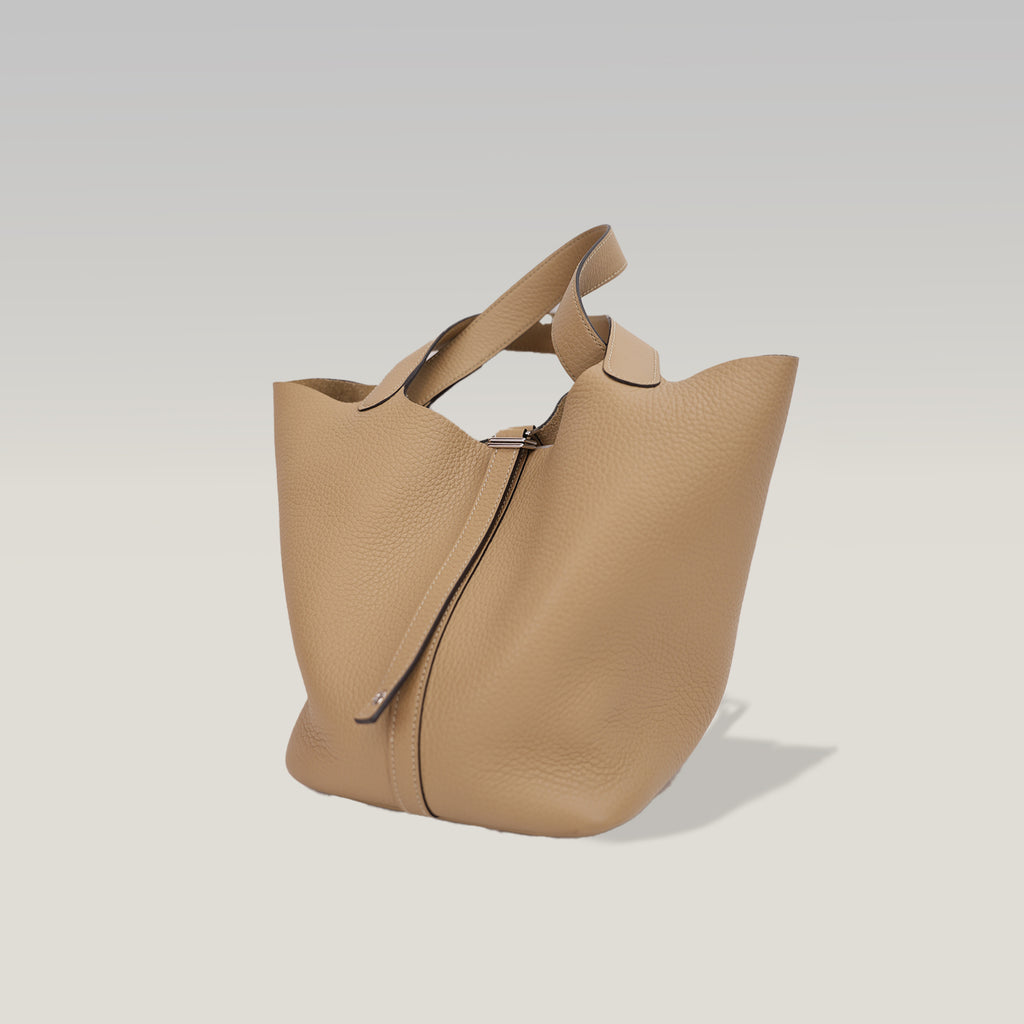 Hermès Picotin Lock 22 Biscuit Clemence Leather Handbag