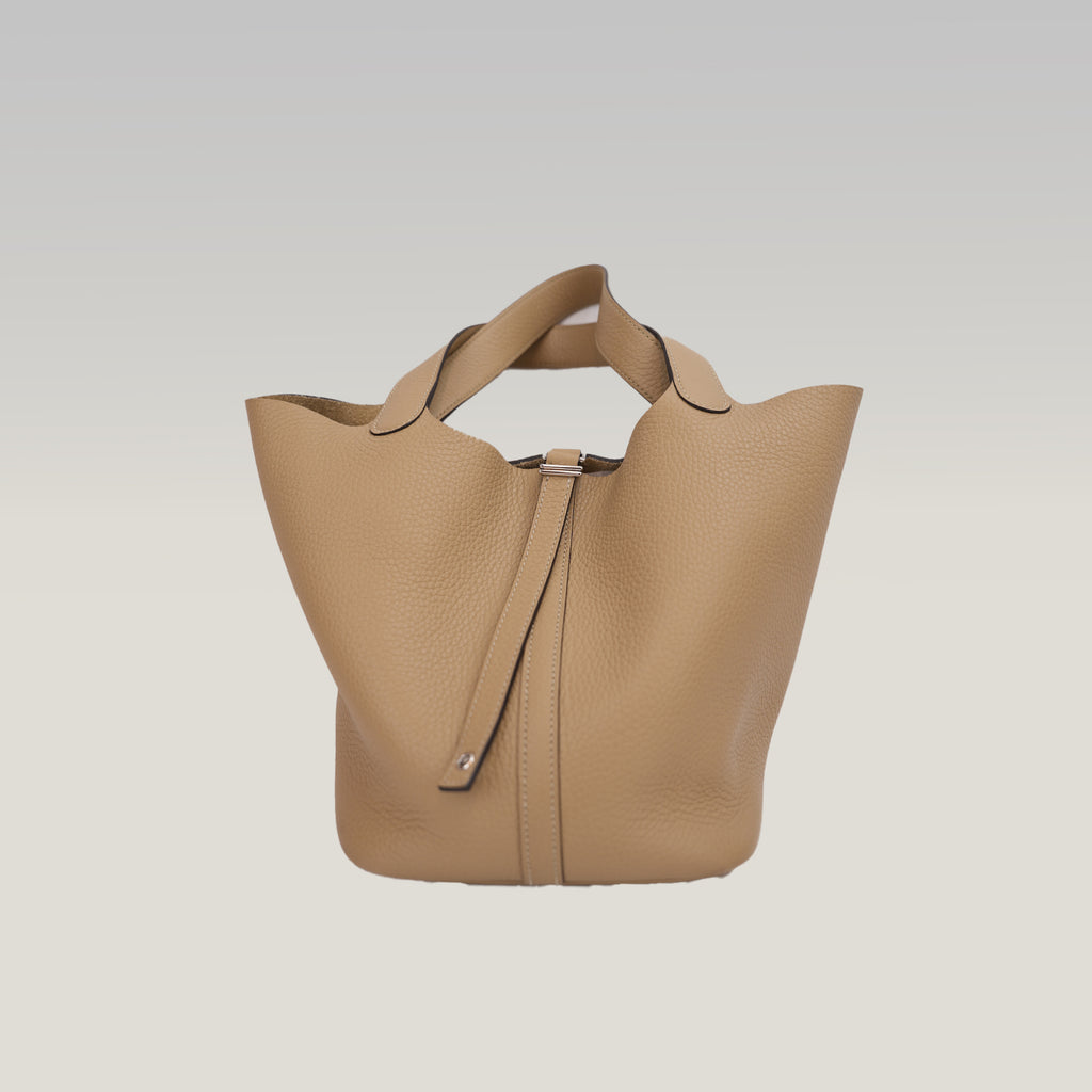 Hermès Picotin Lock 22 Biscuit Clemence Leather Handbag