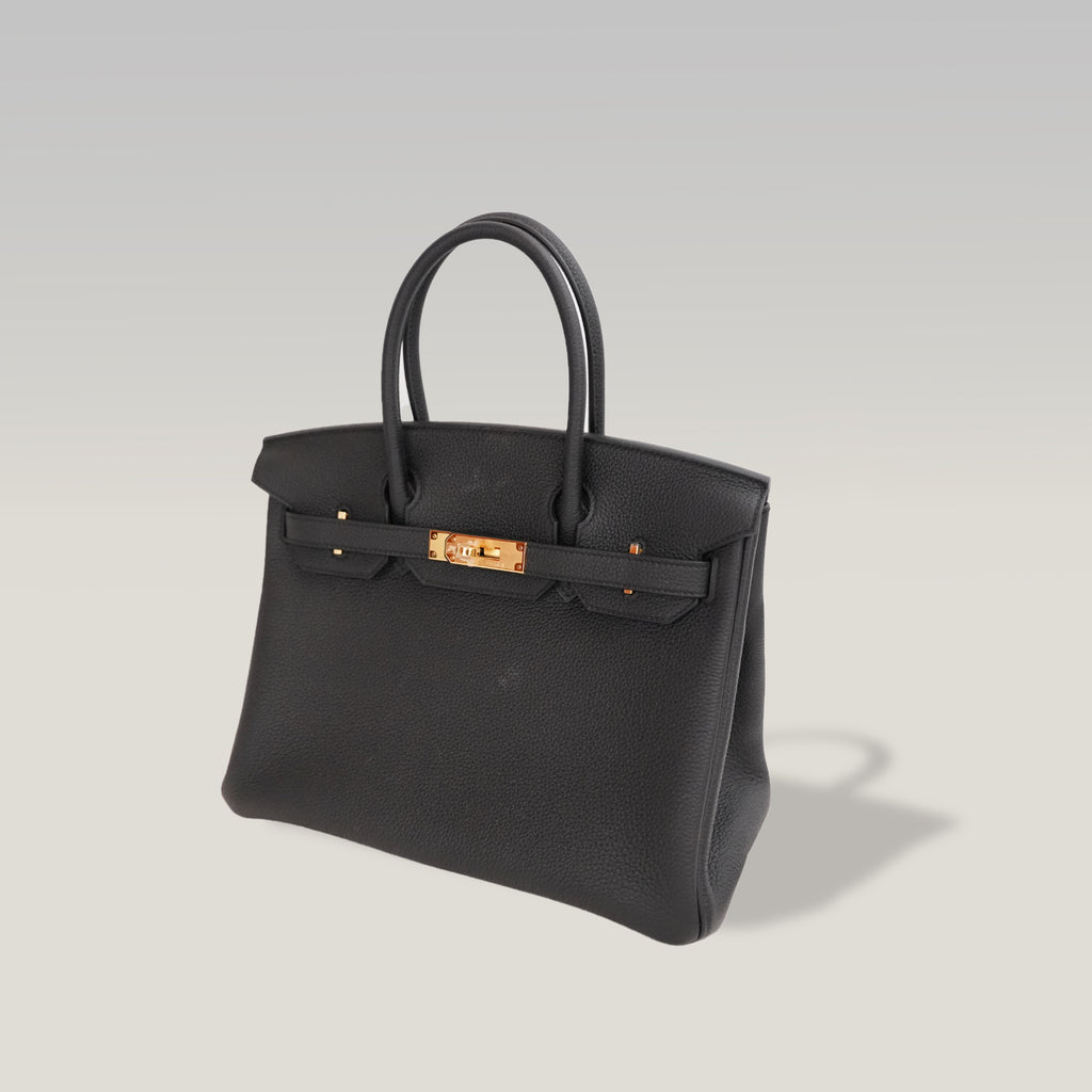 Hermès Birkin 30 Noir Togo Leather Gold Hardware Full Set New