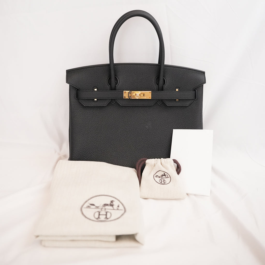Hermès Birkin 30 Noir Togo Leather Gold Hardware Full Set New