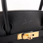Hermès Birkin 30 Noir Togo Leather Gold Hardware Full Set New