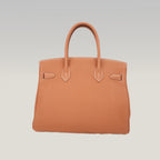 Hermès Birkin 35 Borsa a Mano in Pelle Clemence Gold con Hardware Dorato