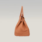 Hermès Birkin 35 Borsa a Mano in Pelle Clemence Gold con Hardware Dorato