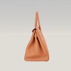 Hermès Birkin 35 Borsa a Mano in Pelle Clemence Gold con Hardware Dorato