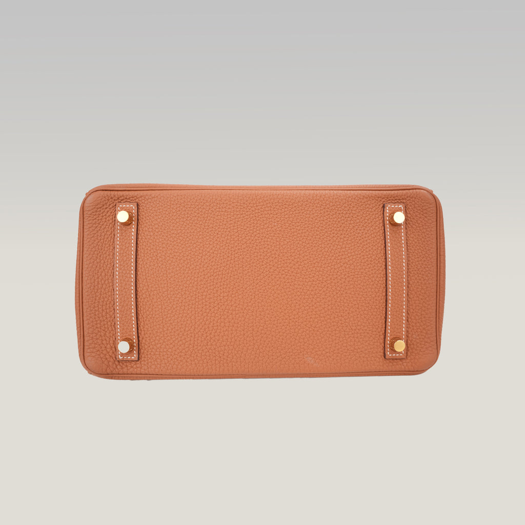 Hermès Birkin 35 Borsa a Mano in Pelle Clemence Gold con Hardware Dorato