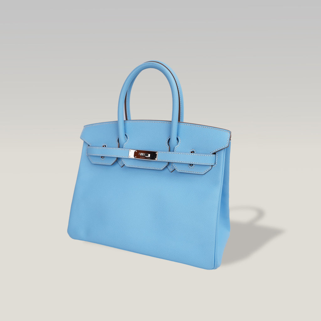 Hermès Birkin 30 Celeste in Pelle Epsom con Hardware Palladium
