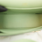 Hermès Geta Vert Criquet Chevre Mysore Leather Crossbody Bag with Gold Hardware