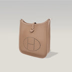 Hermès Evelyne TPM 16 Clemence Leather Crossbody Bag in Etoupe & Bleu Indigo