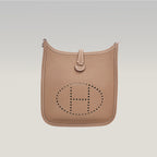 Hermès Evelyne TPM 16 Clemence Leather Crossbody Bag in Etoupe & Bleu Indigo