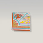 Hermès Flânerie à Versailles Foulard Carré 90 in Seta Multicolore Rosa, Turchese e Arancione con Stampa Artistica