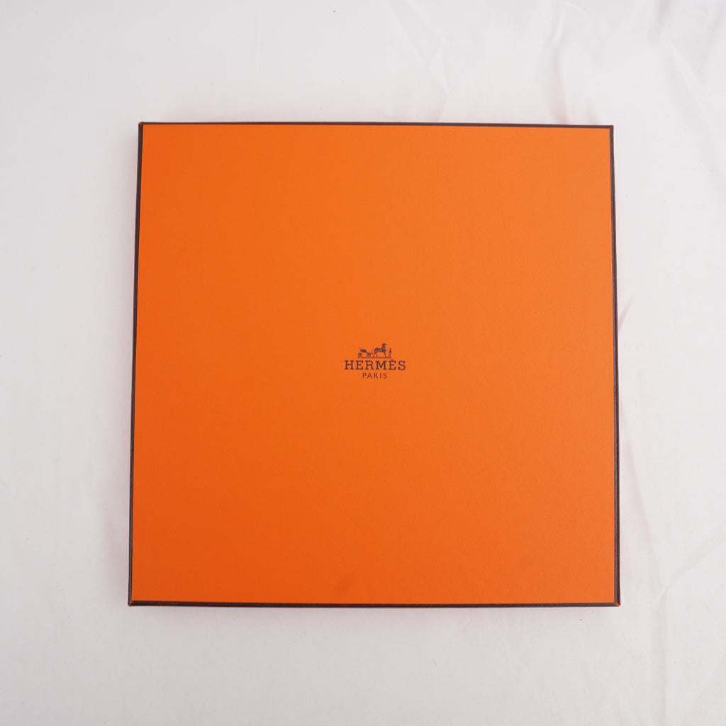Hermès Flânerie à Versailles Foulard Carré 90 in Seta Multicolore Rosa, Turchese e Arancione con Stampa Artistica