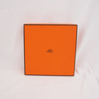 Hermès Cintura Reversibile H Martelée 85 in Pelle Arancione e Marrone Scuro con Fibbia H Argentata e Scatola