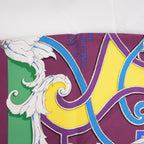 Hermès L'Instruction du Roy en l'Exercice de Monter à Cheval Foulard Carré 90 in Seta Viola Multicolore con Motivi Equestri