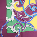 Hermès L'Instruction du Roy en l'Exercice de Monter à Cheval Foulard Carré 90 in Seta Viola Multicolore con Motivi Equestri