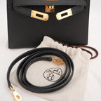Hermès Mini Kelly II 20 Sellier in Pelle Epsom Nera con Hardware Dorato