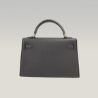 Hermès Mini Kelly II 20 Sellier in Pelle Epsom Nera con Hardware Dorato