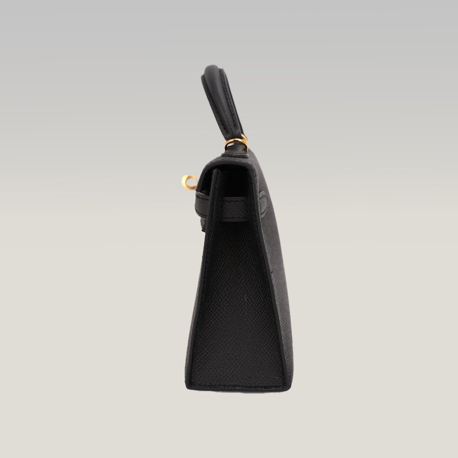 Hermès Mini Kelly II 20 Sellier in Pelle Epsom Nera con Hardware Dorato