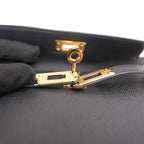 Hermès Mini Kelly II 20 Sellier in Pelle Epsom Nera con Hardware Dorato