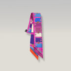 Hermès Twilly Camails in Seta Multicolore Rosa, Viola e Blu