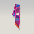 Hermès Twilly Camails in Seta Rosa, Viola e Blu Multicolore