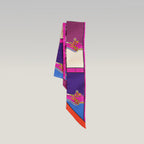 Hermès Twilly Camails in Seta Rosa, Viola e Blu Multicolore