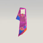Hermès Twilly Camails in Seta Multicolore Rosa, Viola e Blu