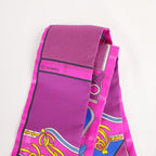 Hermès Twilly Camails in Seta Rosa, Viola e Blu Multicolore