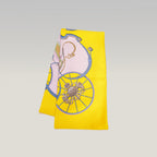 Hermès Carré 90 Springs Foulard Vintage in Seta Gialla con Motivi Equestri Blu 90x90 cm