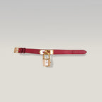 Hermès Montre Kelly KE1.201 Orologio Donna in Pelle Epsom Rossa con Cassa Dorata Double Tour