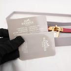 Hermès Montre Kelly KE1.201 Orologio Donna in Pelle Epsom Rossa con Cassa Dorata Double Tour