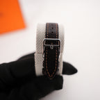 Hermès Tandem Watch Donna in Acciaio Inossidabile con Cinturino Double Tour in Pelle Marrone