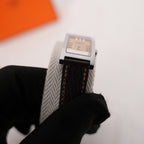 Hermès Tandem Watch Donna in Acciaio Inossidabile con Cinturino Double Tour in Pelle Marrone