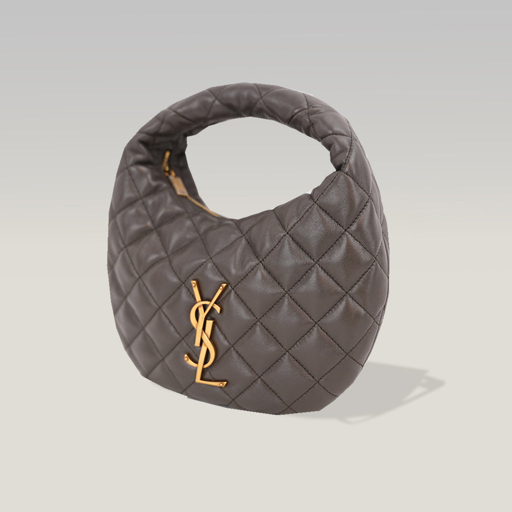 Saint Laurent ICARE Hobo Bag in Quilted Lambskin Urban Grey with Ca