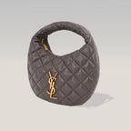 Saint Laurent ICARE Hobo Bag in Quilted Lambskin Urban Grey with Ca